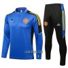 Manchester United Champions League Criança Sweat de Treino Conjunto Quarto-Zíper 22/23 Azul