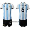 Camisola + Calções Argentina German Pezzella 6 Criança Equipamento 1ª Mundial 2022