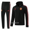 Manchester United Homen Casaco Capuz Treino 22/23 Preta
