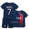 Camisola + Calções Paris Saint-Germain Mbappé 7 Criança Equipamento 1ª 23/24