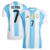Camisola Argentina De Paul 7 Homen Equipamento 1ª 2024
