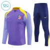 Atlético Madrid Criança Conjunto de Moletom de Treino Quarto-Zíper 2025-26 Roxo