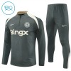 Chelsea Criança Conjunto de Moletom de Treino Quarto-Zíper 2025-26 Cinza