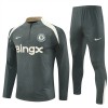 Chelsea Homen Conjunto de Moletom de Treino Quarto-Zíper 2025-26 Cinza