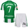 Camisola + Calções Real Betis Antony 7 Criança Equipamento 1ª 2025-26
