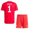 Camisola + Calções Guarda-Redes FC Bayern de Munique Neuer 1 Criança 2025-26 Vermelha