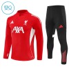 Liverpool Criança Conjunto de Moletom de Treino Quarto-Zíper 2025-26 Vermelha