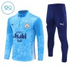 Manchester City Criança Conjunto de Moletom de Treino Quarto-Zíper 2025-26 Azul