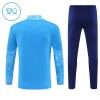 Manchester City Criança Conjunto de Moletom de Treino Quarto-Zíper 2025-26 Azul
