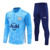 Manchester City Homen Conjunto de Moletom de Treino Quarto-Zíper 2025-26 Azul