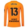 Camisola Guarda-Redes Atlético Madrid Oblak 13 Manga Comprida Homen 2025-26 Laranja