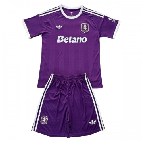 Camisola + Calções Guarda-Redes Aston Villa Criança 2025-26 Roxo Camisola + Calções Guarda-Redes Aston Villa Criança 2025-26 Roxo