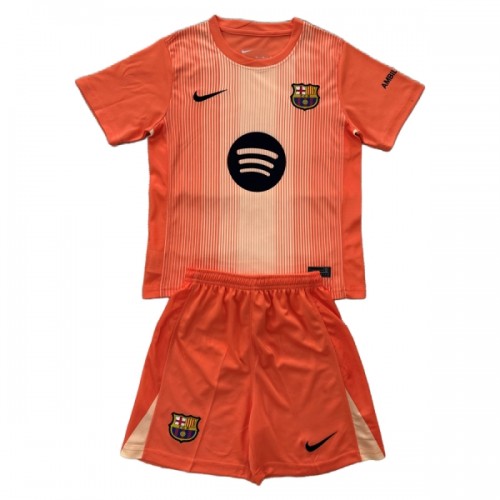 Camisola + Calções Guarda-Redes FC Barcelona Criança 2025-26 Laranja Camisola + Calções Guarda-Redes FC Barcelona Criança 2025-26 Laranja