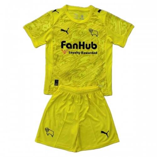 Camisola + Calções Guarda-Redes Derby County Criança 2025-26 Amarela Camisola + Calções Guarda-Redes Derby County Criança 2025-26 Amarela