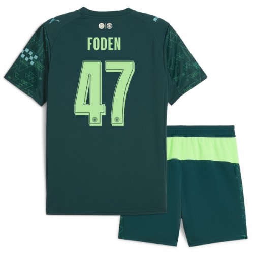 Camisola + Calções Manchester City Foden 47 EA Sport Criança Equipamento 4ª 2025-26 Camisola + Calções Manchester City Foden 47 EA Sport Criança Equipamento 4ª 2025-26