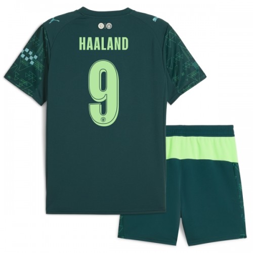 Camisola + Calções Manchester City Haaland 9 EA Sport Criança Equipamento 4ª 2025-26 Camisola + Calções Manchester City Haaland 9 EA Sport Criança Equipamento 4ª 2025-26