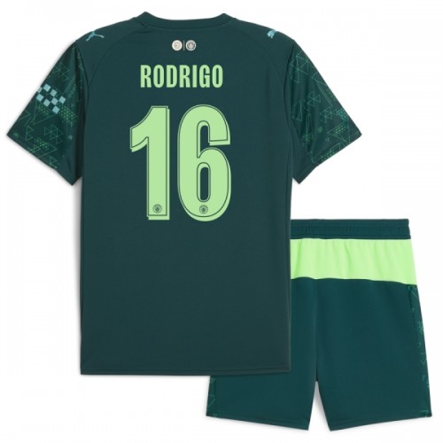 Camisola + Calções Manchester City Rodrigo 16 EA Sport Criança Equipamento 4ª 2025-26 Camisola + Calções Manchester City Rodrigo 16 EA Sport Criança Equipamento 4ª 2025-26