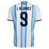 Camisola Argentina J. Alvarez 9 Homen Equipamento 1ª Mundial 2026