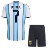 Camisola + Calções Argentina De Paul 7 Criança Equipamento 1ª Mundial 2026 Camisola + Calções Argentina De Paul 7 Criança Equipamento 1ª Mundial 2026