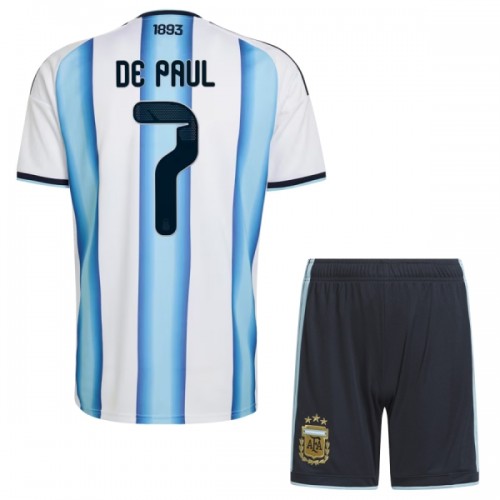 Camisola + Calções Argentina De Paul 7 Criança Equipamento 1ª Mundial 2026 Camisola + Calções Argentina De Paul 7 Criança Equipamento 1ª Mundial 2026