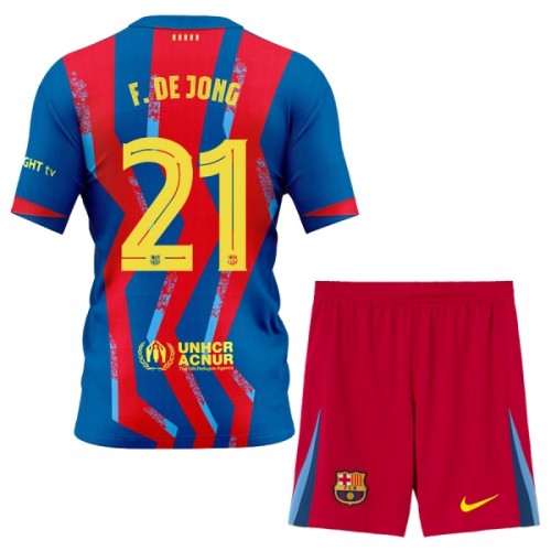 Camisola + Calções FC Barcelona Frenkie de Jong 21 Criança Equipamento 4ª 2025-26 Camisola + Calções FC Barcelona Frenkie de Jong 21 Criança Equipamento 4ª 2025-26