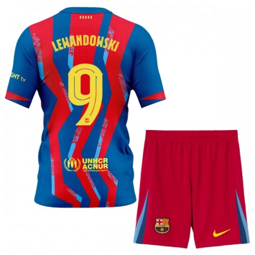 Camisola + Calções FC Barcelona Lewandowski 9 Criança Equipamento 4ª 2025-26 Camisola + Calções FC Barcelona Lewandowski 9 Criança Equipamento 4ª 2025-26
