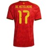 Camisola Bélgica De Ketelaere 17 Homen Equipamento 1ª Mundial 2026
