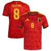 Camisola Bélgica Tielemans 8 Homen Equipamento 1ª Mundial 2026 Camisola Bélgica Tielemans 8 Homen Equipamento 1ª Mundial 2026