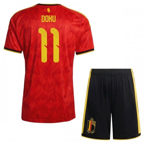 Camisola + Calções Bélgica Doku 11 Criança Equipamento 1ª Mundial 2026 Camisola + Calções Bélgica Doku 11 Criança Equipamento 1ª Mundial 2026