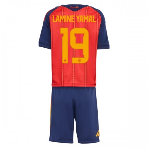 Camisola + Calções Espanha Lamine Yamal 19 Criança Equipamento 1ª Mundial 2026 Camisola + Calções Espanha Lamine Yamal 19 Criança Equipamento 1ª Mundial 2026