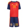 Camisola + Calções Espanha Pedri 20 Criança Equipamento 1ª Mundial 2026