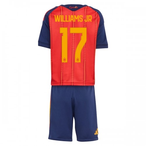 Camisola + Calções Espanha Williams JR 17 Criança Equipamento 1ª Mundial 2026 Camisola + Calções Espanha Williams JR 17 Criança Equipamento 1ª Mundial 2026