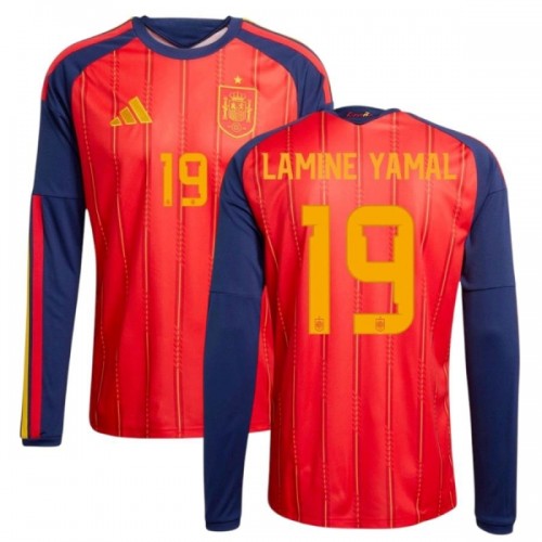Camisola Espanha Lamine Yamal 19 Manga Comprida Homen Equipamento 1ª Mundial 2026 Camisola Espanha Lamine Yamal 19 Manga Comprida Homen Equipamento 1ª Mundial 2026