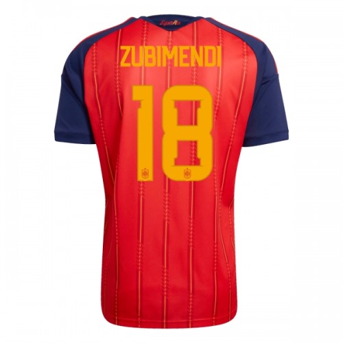 Camisola Espanha ZUBIMENDI 18 Homen Equipamento 1ª Mundial 2026 Camisola Espanha ZUBIMENDI 18 Homen Equipamento 1ª Mundial 2026
