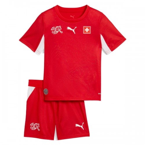 Camisola + Calções Suíça Criança Equipamento 1ª Mundial 2026 Camisola + Calções Suíça Criança Equipamento 1ª Mundial 2026