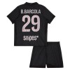 Camisola + Calções Paris Saint-Germain B. Barcola 29 Jordan Criança Equipamento 4ª 2025-26