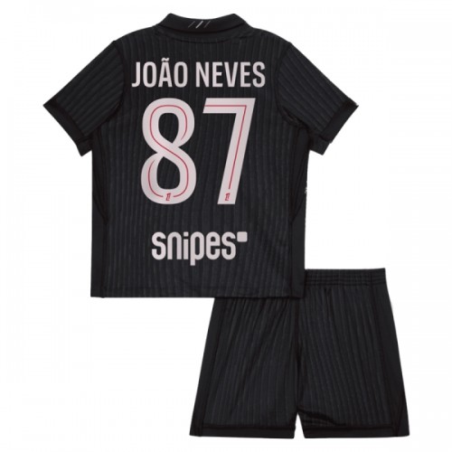 Camisola + Calções Paris Saint-Germain Joao Neves 87 Jordan Criança Equipamento 4ª 2025-26 Camisola + Calções Paris Saint-Germain Joao Neves 87 Jordan Criança Equipamento 4ª 2025-26