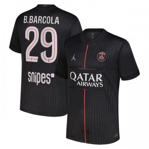 Camisola Paris Saint-Germain B. Barcola 29 Jordan Homen Equipamento 4ª 2025-26 Camisola Paris Saint-Germain B. Barcola 29 Jordan Homen Equipamento 4ª 2025-26