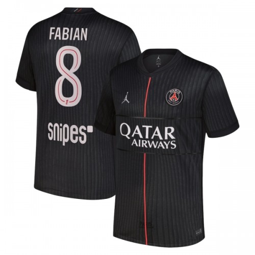 Camisola Paris Saint-Germain Fabian 8 Jordan Homen Equipamento 4ª 2025-26 Camisola Paris Saint-Germain Fabian 8 Jordan Homen Equipamento 4ª 2025-26