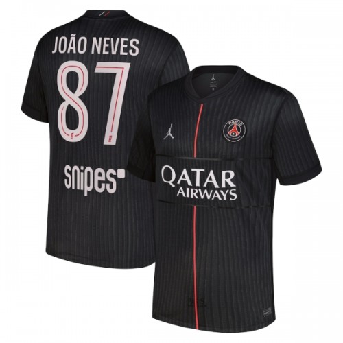 Camisola Paris Saint-Germain Joao Neves 87 Jordan Homen Equipamento 4ª 2025-26 Camisola Paris Saint-Germain Joao Neves 87 Jordan Homen Equipamento 4ª 2025-26