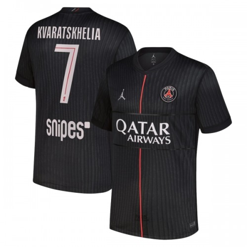 Camisola Paris Saint-Germain Kvaratskhelia 7 Jordan Homen Equipamento 4ª 2025-26 Camisola Paris Saint-Germain Kvaratskhelia 7 Jordan Homen Equipamento 4ª 2025-26