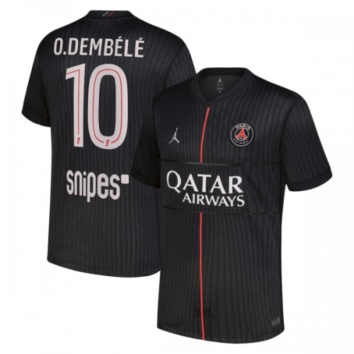 Camisola Paris Saint-Germain O. Dembele 10 Jordan Homen Equipamento 4ª 2025-26 Camisola Paris Saint-Germain O. Dembele 10 Jordan Homen Equipamento 4ª 2025-26