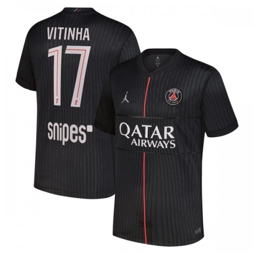 Camisola Paris Saint-Germain Vitinha 17 Jordan Homen Equipamento 4ª 2025-26 Camisola Paris Saint-Germain Vitinha 17 Jordan Homen Equipamento 4ª 2025-26