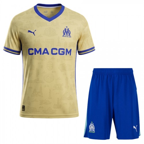 Camisola + Calções Olympique de Marseille Criança Equipamento 4ª 2025-26 Camisola + Calções Olympique de Marseille Criança Equipamento 4ª 2025-26