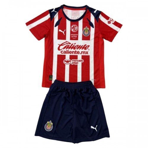 Camisola + Calções Chivas de Guadalajara Criança Equipamento 1ª 2025-26 Camisola + Calções Chivas de Guadalajara Criança Equipamento 1ª 2025-26