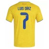 Camisola Colômbia Luis Diaz 7 Homen Equipamento 1ª Mundial 2026 Camisola Colômbia Luis Diaz 7 Homen Equipamento 1ª Mundial 2026