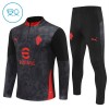 AC Milan Criança Conjunto de Moletom de Treino Quarto-Zíper 2025-26 Preta AC Milan Criança Conjunto de Moletom de Treino Quarto-Zíper 2025-26 Preta
