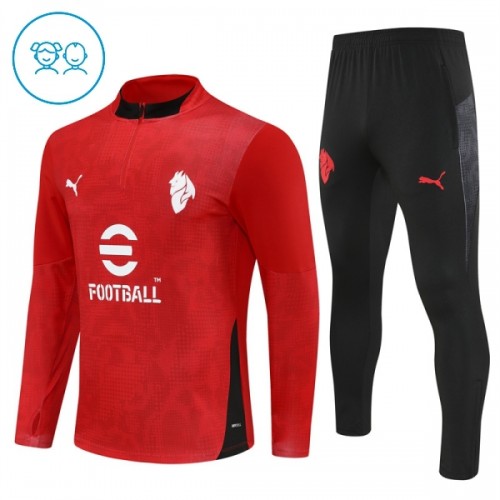 AC Milan Criança Conjunto de Moletom de Treino Quarto-Zíper 2025-26 Vermelha AC Milan Criança Conjunto de Moletom de Treino Quarto-Zíper 2025-26 Vermelha