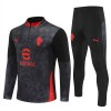 AC Milan Homen Conjunto de Moletom de Treino Quarto-Zíper 2025-26 Preta AC Milan Homen Conjunto de Moletom de Treino Quarto-Zíper 2025-26 Preta
