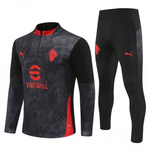 AC Milan Homen Conjunto de Moletom de Treino Quarto-Zíper 2025-26 Preta AC Milan Homen Conjunto de Moletom de Treino Quarto-Zíper 2025-26 Preta